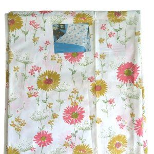 Vintage 1 Floral Twin Flat Sheet Aster Garden Cottage Country USA New Old Stock